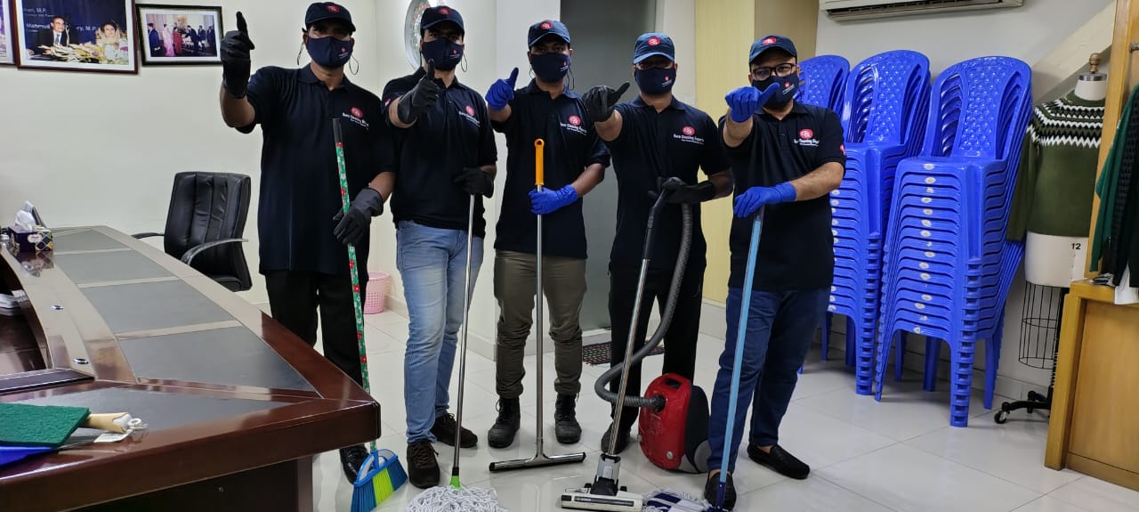 Happy person booking cleaning service